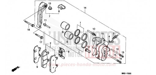 FRONT BRAKE CALIPER (1) NX650T de 1996
